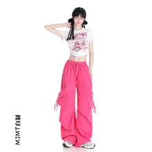 夏用 カジュアル ワイドレッグパンツ【速乾性・したフィット】