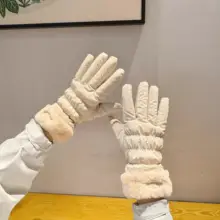 防風防寒 加圧フリース手袋【冬用・タッチスクリーン対応・女性用】