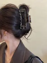 ヘアクリップ レディース ヒョウ柄 スクエア 大きめ きれいめ 上品 着回し うなじ