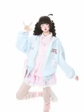 パーカー レディース フェイクレイヤード フード付き ぬいぐるみモチーフ 春 「Languid Park」