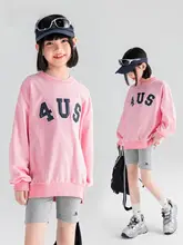 スウェット キッズ ガールズ 長袖 英字プリント トップス インナー カジュアル 着回し 秋
