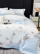 高級全棉長綿刺繍入りのベッドカバーセット【リボン付き・主寝室用・シーツ・ベッドスカート付き】（セットアップ対応）