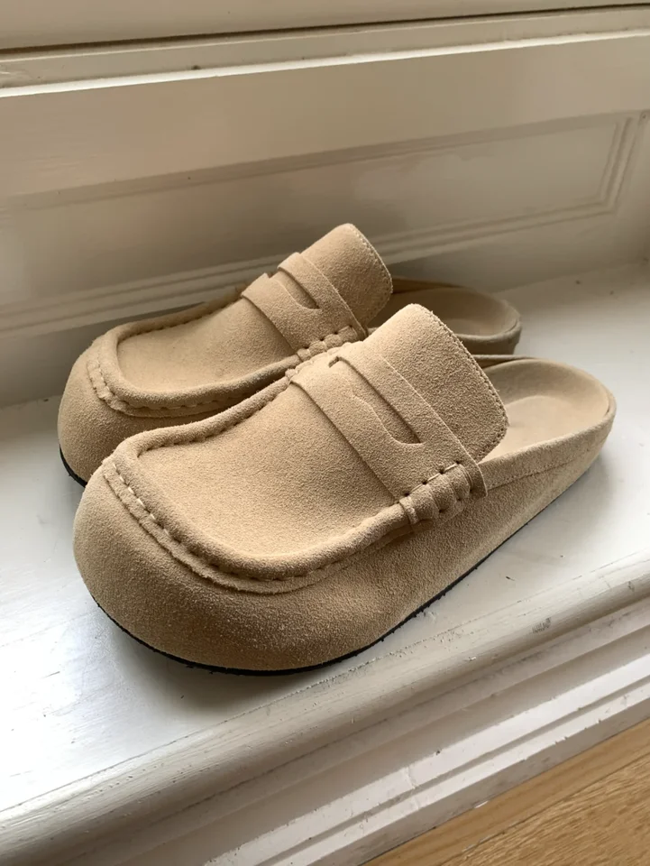 フロントオープンミュールシューズ【男女兼用・スリッポン・通勤用】