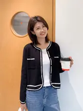 Uネックデザインのアイスシルクニットベスト【ストライプ・垂感・女性用】