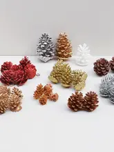 プラスチック製 松の実デザイン ゴールドクリスマス装飾【シルバーの挿し木・手作りDIY材料】