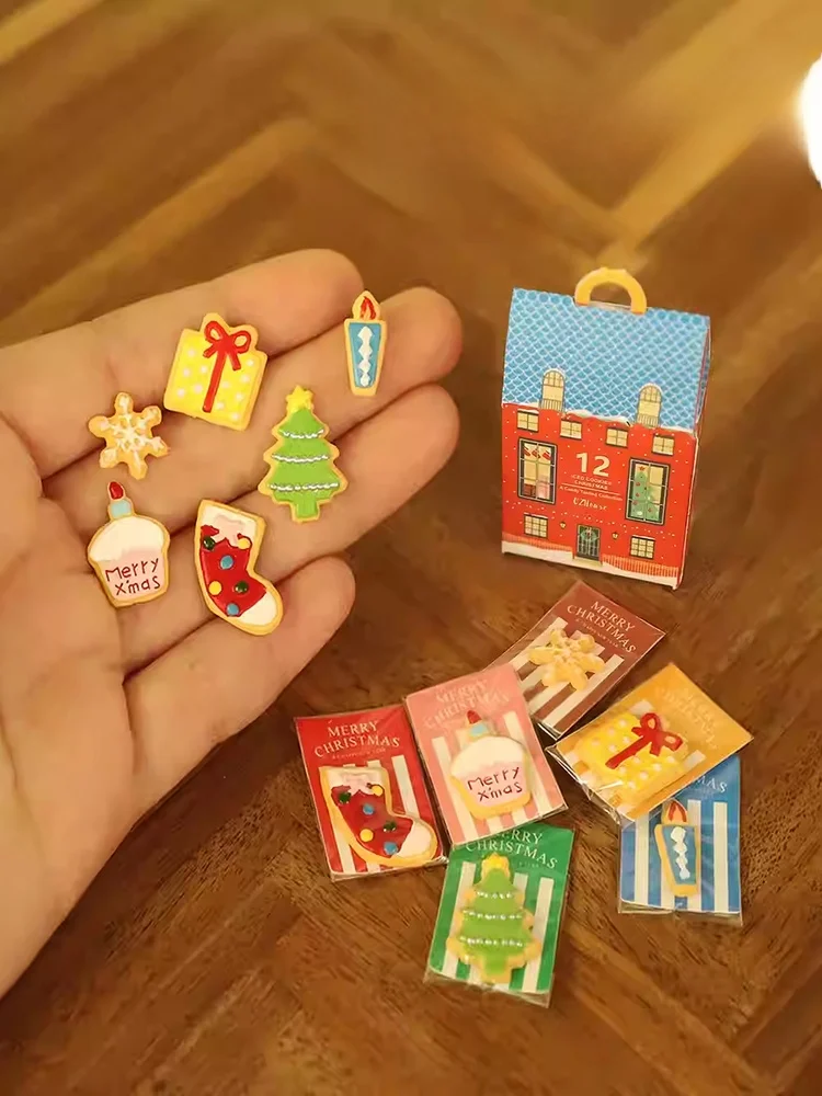 ミニチュアクリスマスアイシングクッキー模型：Blythe人形用シーンに最適な高精度モデル
