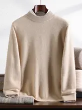 ニットセーター メンズ ハーフタートルネック カシミヤ100% 厚手 ゆったり 冬 大人 インナー