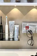 ステンレス鋼製 歯ブラシスタンド【壁掛け・バスルーム・電動歯ブラシ・歯磨き粉用】