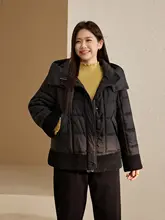 格子模様の毛羽立ちデザイン防寒パンパジャケット【大きいサイズ・女性用】