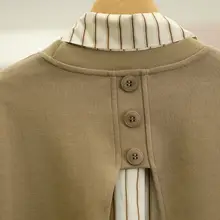 デザイン性あるストライプ切替シャツ【コットン100％・春夏用】（セットアップ対応）