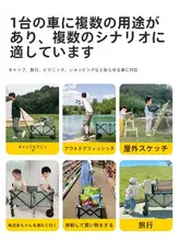 黒鹿 ポータブルキャンピングカート【折りたたみ式・四輪・ショッピングやピクニック用】