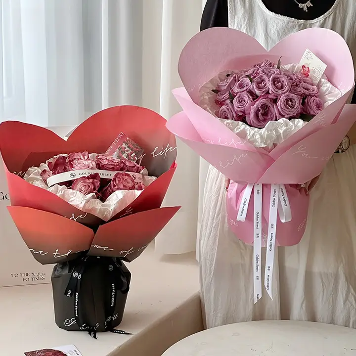 七夕向けハートデザイン包装紙【高級・シンプル・花束用】