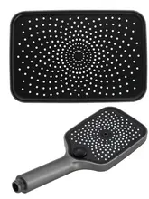 灰色シャワーヘッド【加圧タイプ・大口径・天井取り付け用】