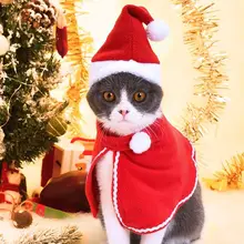 猫用クリスマス帽子とスカーフ【新年用・おもしろデザイン・コスチューム】