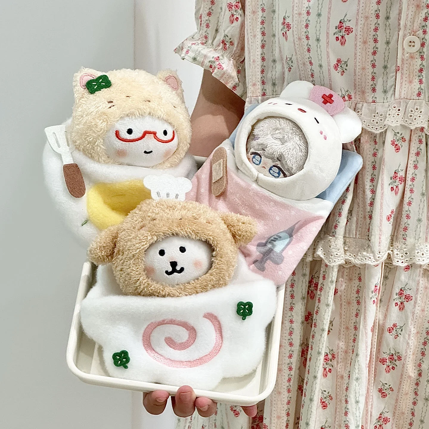 かわいいコットン製ヘッドカバー付きピロー袋：シンプルウサギとクマデザインの使い勝手と適用シーン