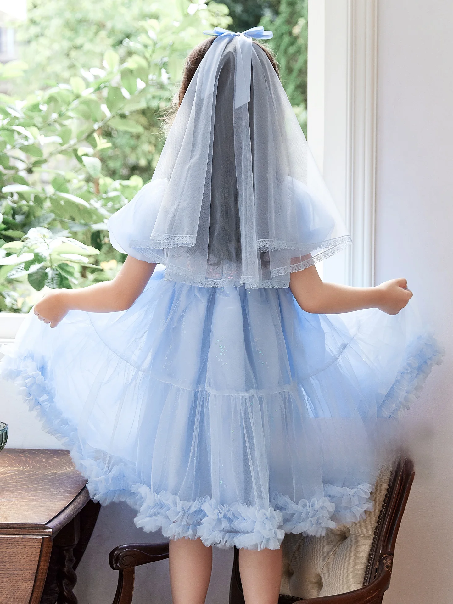 子供用白色タフタドレス：1歳半から3歳女児向けの夏用プリンセススタイルドレス