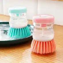 キッチン用洗剤機能付き鍋ブラシ【油汚れ防止・家庭用・液体追加可能】