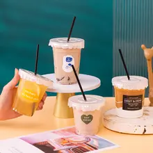 使い捨て冷飲用カップ【フタ付き・生ココナッツラテ・自家製飲料対応】