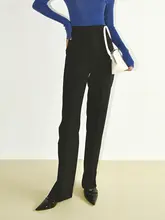 ロングパンツ ハイウエスト レディース ドレープスーツパンツ ストレート スリムパンツ