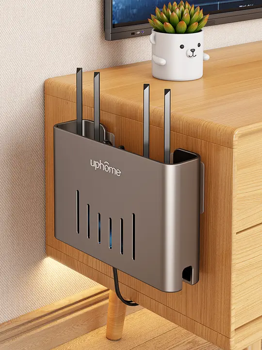 テレビボックス用壁掛け収納ボックス【穴あけ不要・Wi-Fiルーター対応】
