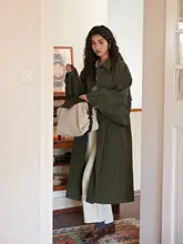 フランス風 新古典デザインのロングトレンチコート