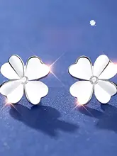 ピアス レディース クローバー モイサナイト シルバー999