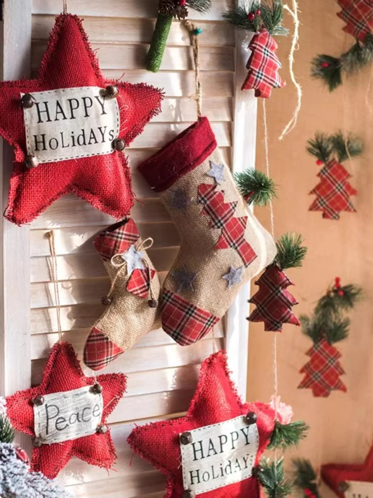 クリスマスツリー飾り 人形化 鹿の頭 サンタソックス デコレーション 吊り下げ 祭り用品：Happy Christmas に最適なデザインと価格バランスの実証