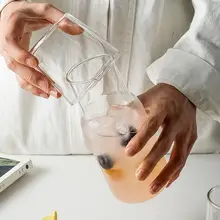 おしゃれな一人用ガラスドリンクセット【耐熱・透明・ミルクやジュース用】
