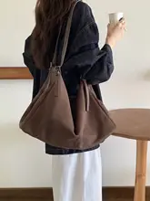 柔らかいスエードトートバッグ【秋冬用・大容量・肩掛け】