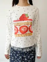 ストロベーケーキドット柄Tシャツ【ベーシックスタイル・半袖】