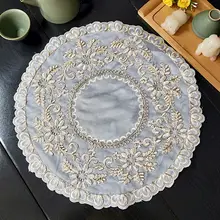 レースのテーブルマット ティー用品 ティートレイ 花瓶 木製家具 滑り止めマット 多機能カバー ダストクロス アクセサリークロス