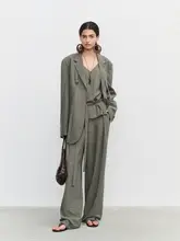 UNICA 軽量シワ加工サテンシルクスーツセット【取り外し可能なフロウリボン付き・オシャレ＆スタイル】