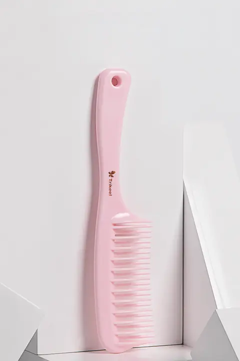 プラスチック製ダブルトゥースヘアブラシ【カール＆ストレート対応・スムーズな髪通り】