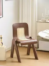 椅子 北欧向け/使用シーン/ラタン編み ストレート木材 アンティーク シンプル フランス風