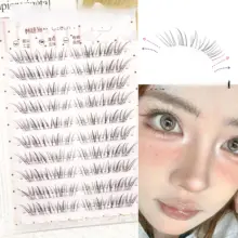 自然で透き通る！猫ひげデザインの仮まつげ【スラントタイプ・分割式・女性用】