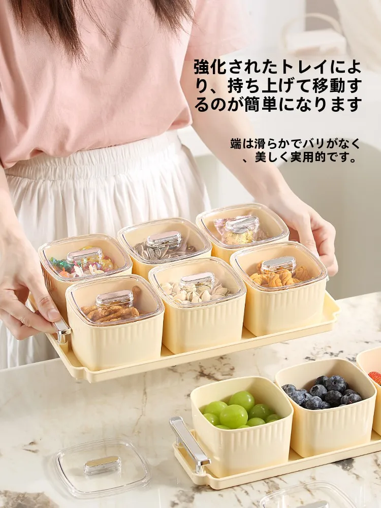 おしゃれな多用途フルーツトレイ：プラスチック製分格デザインの高級感と実用性