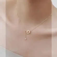 S925純銀と和田玉のタッセルネックレス【女性用・高級感あるデザイン・鎖骨にフィット】