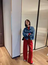 春用 レディース デニムショートジャケット【フィット・カジュアルスタイル・薄手】