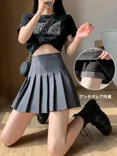 女子用 ハイウエスト Aライン スカート【春秋用・薄手・学院風・プリーツ】
