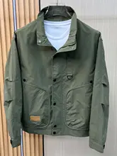 春秋用 メンズ立襟工装ジャケット【大口ポケット・カジュアル・ファッション】