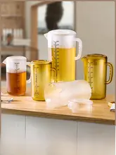 アクリル製冷水ポット【茶色・ブラックライン・果汁や冷たい水用】