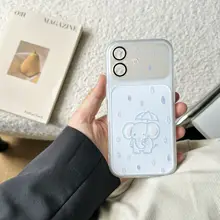 スマホケース iPhone 15 16 17 18 対応 かわいい 雨の日の象 癒やし 耐衝撃 「HEYYEH」