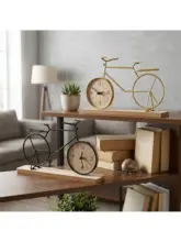 自転車デザインのインテリア時計【金属製・アート装飾用・リビングや玄関に最適】