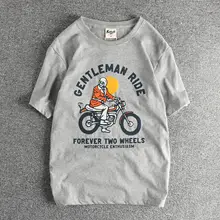 バイクデザインの短袖Tシャツ【コットン・アメリカンヴィンテージ・夏用】