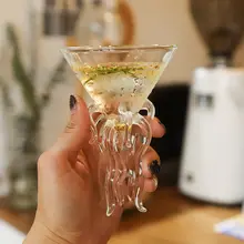クラゲカクテルグラス タコグラス ジュース飲料 冷たい飲み物 ミルクセーキ シェイブアイス ガラス製 創造的