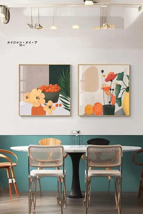 北欧スタイルのカートゥーン猫の壁掛けアート【モダン・リビング用・温かみのあるデザイン】