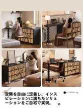 ヴィンテージスタイルの化粧台・収納付きドレッサー【コーナーデザイン・高級感あり】