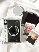 富士用ミニエボ専用クリアケース【インスタントカメラ・ピンク・レンズキャップ付き・高透明度】