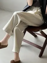 レトロワイドパンツ【高腰・フィット・カジュアル・ホワイト】