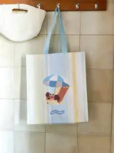 可愛い犬デザインの防水ショッピングバッグ【カラフル・エコ素材・手提げタイプ】